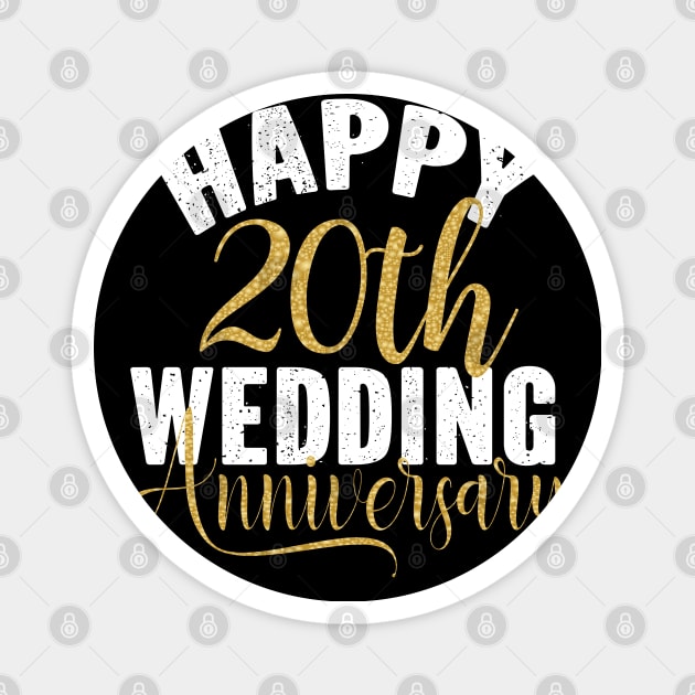 Happy 20th Wedding Anniversary Matching Gift For Couples graphic Magnet by Grabitees